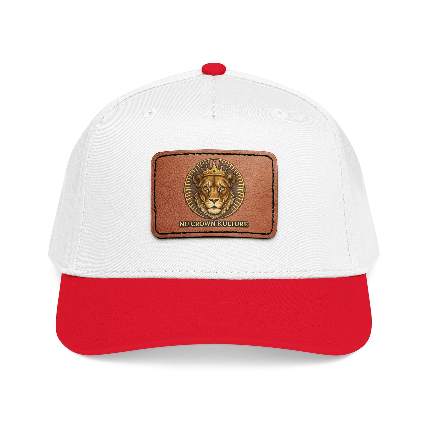 Mid Profile Baseball Cap with Leather Patch (Rectangle)