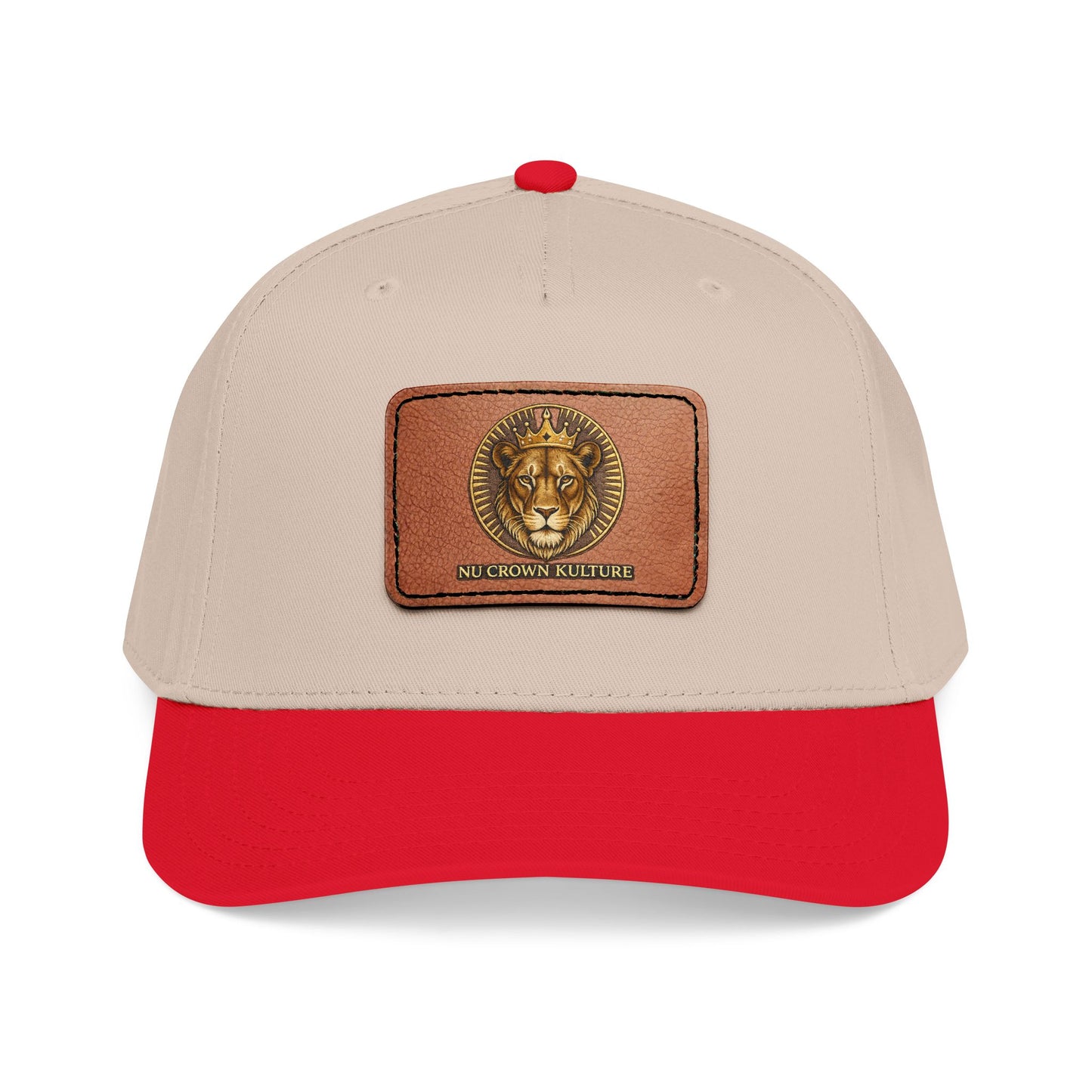 Mid Profile Baseball Cap with Leather Patch (Rectangle)