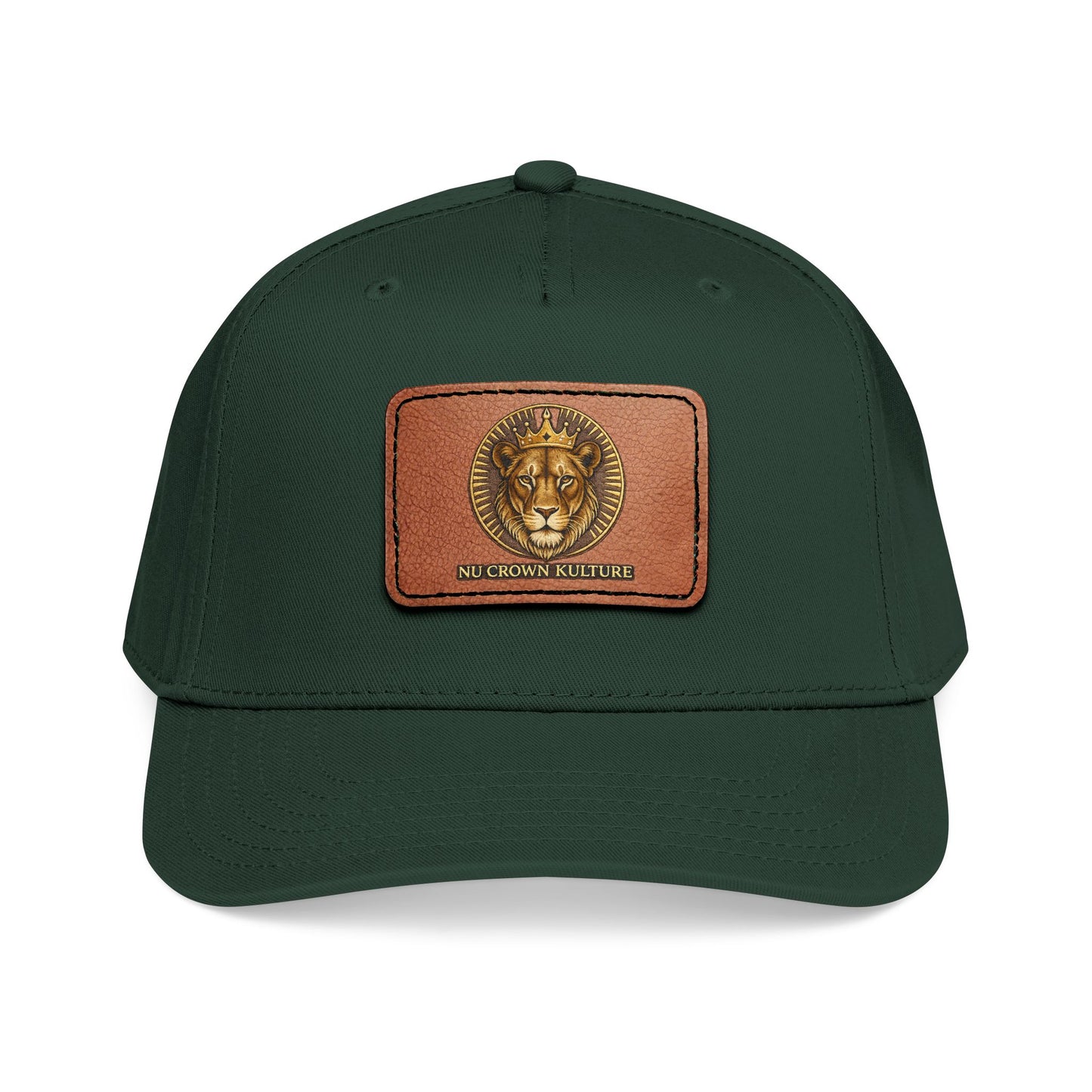 Mid Profile Baseball Cap with Leather Patch (Rectangle)
