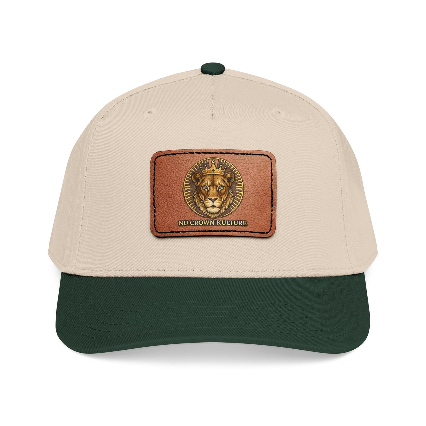 Mid Profile Baseball Cap with Leather Patch (Rectangle)