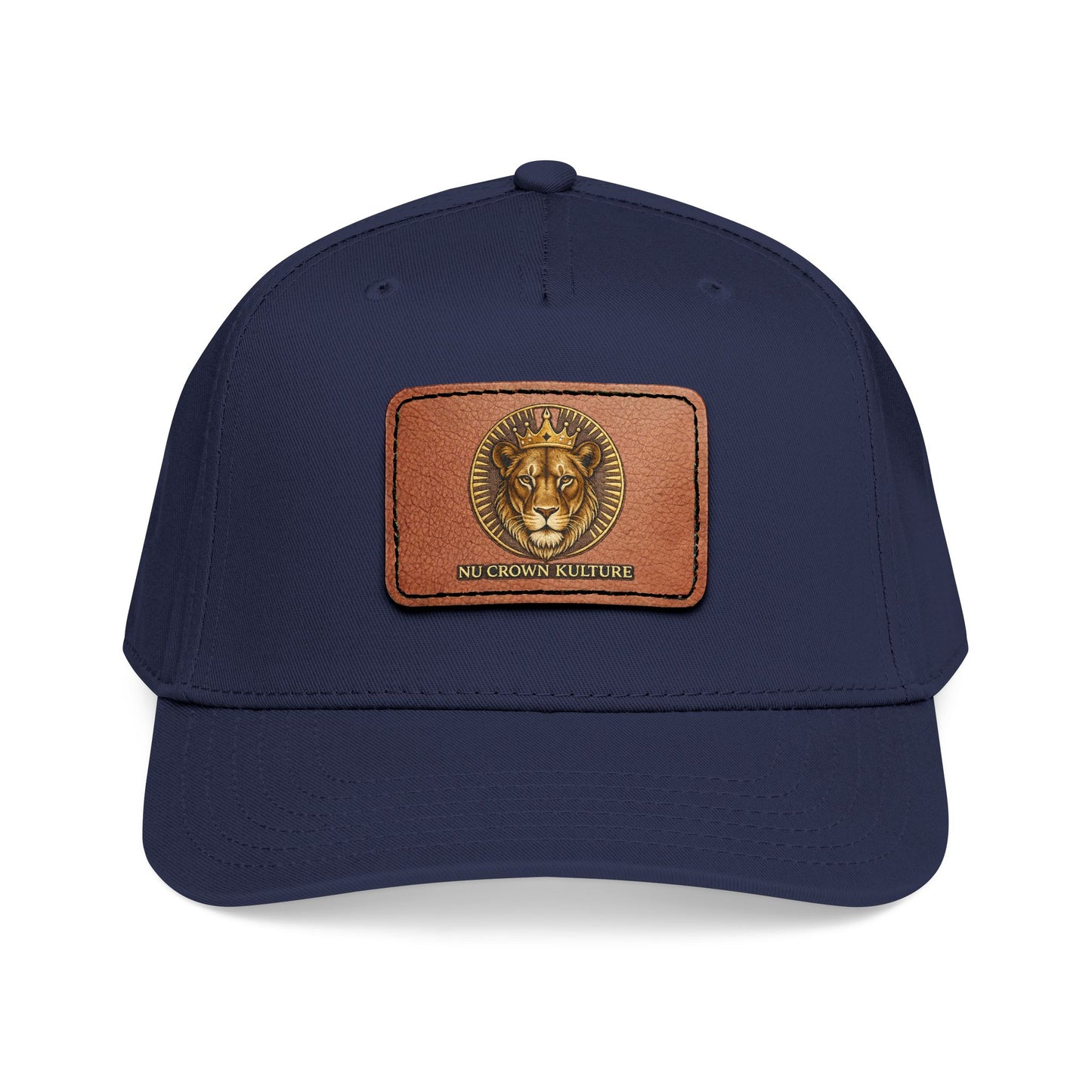 Mid Profile Baseball Cap with Leather Patch (Rectangle)
