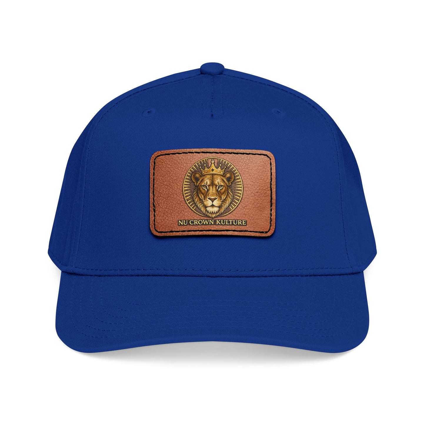 Mid Profile Baseball Cap with Leather Patch (Rectangle)