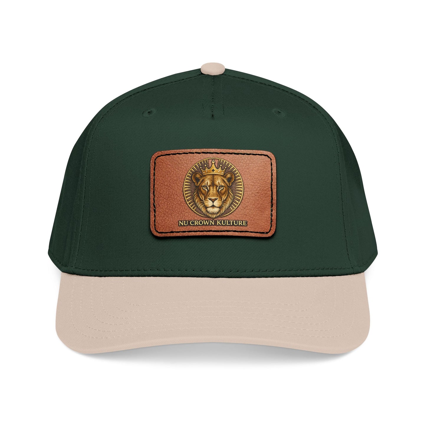 Mid Profile Baseball Cap with Leather Patch (Rectangle)