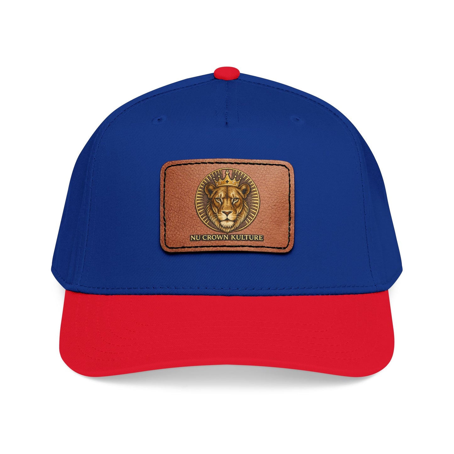 Mid Profile Baseball Cap with Leather Patch (Rectangle)