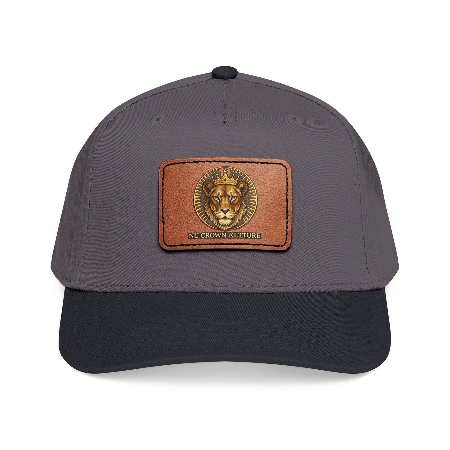 Mid Profile Baseball Cap with Leather Patch (Rectangle)