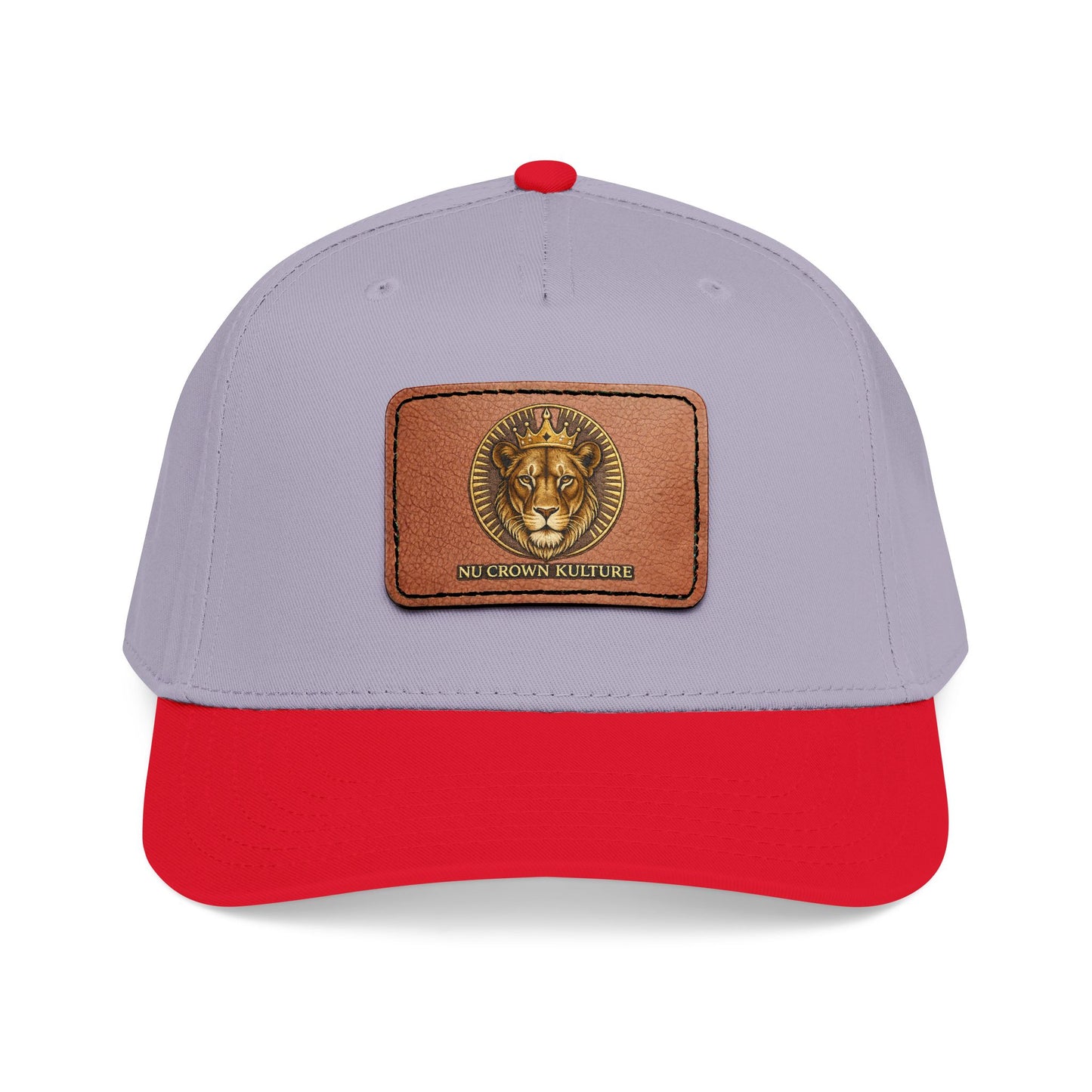 Mid Profile Baseball Cap with Leather Patch (Rectangle)