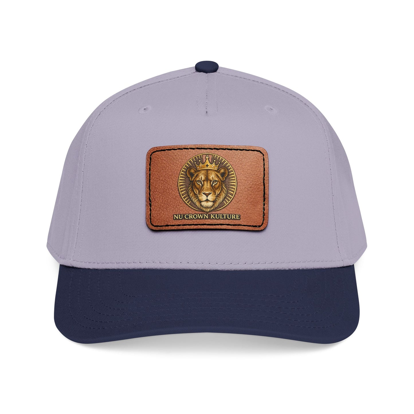 Mid Profile Baseball Cap with Leather Patch (Rectangle)