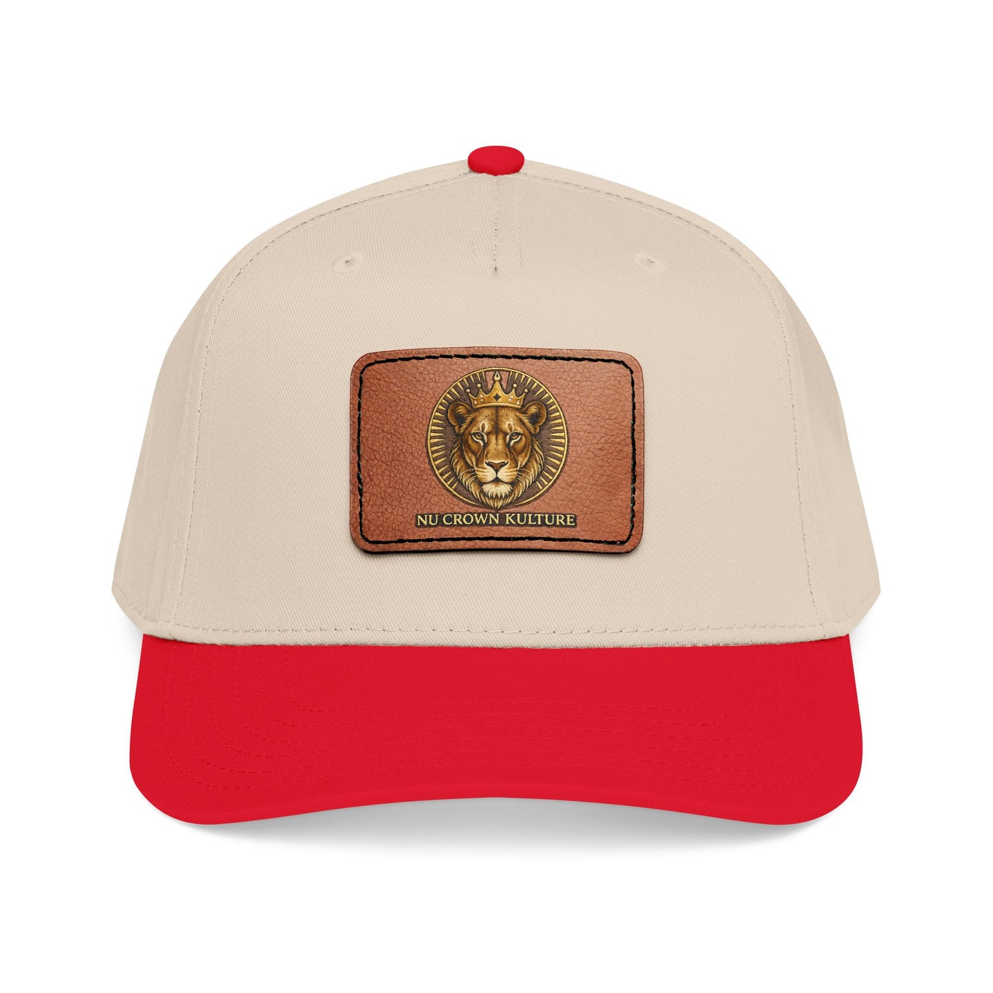 Mid Profile Baseball Cap with Leather Patch (Rectangle)