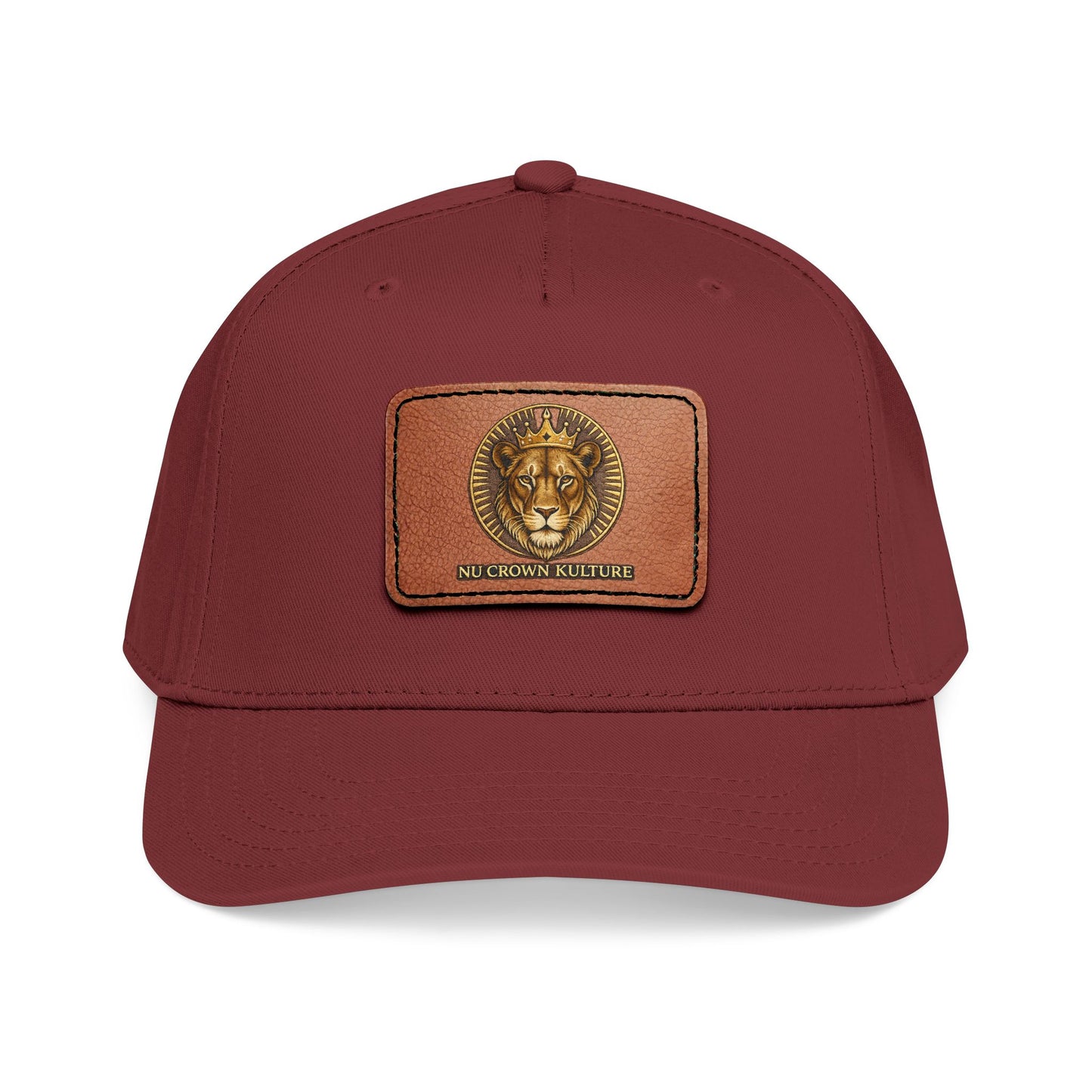 Mid Profile Baseball Cap with Leather Patch (Rectangle)