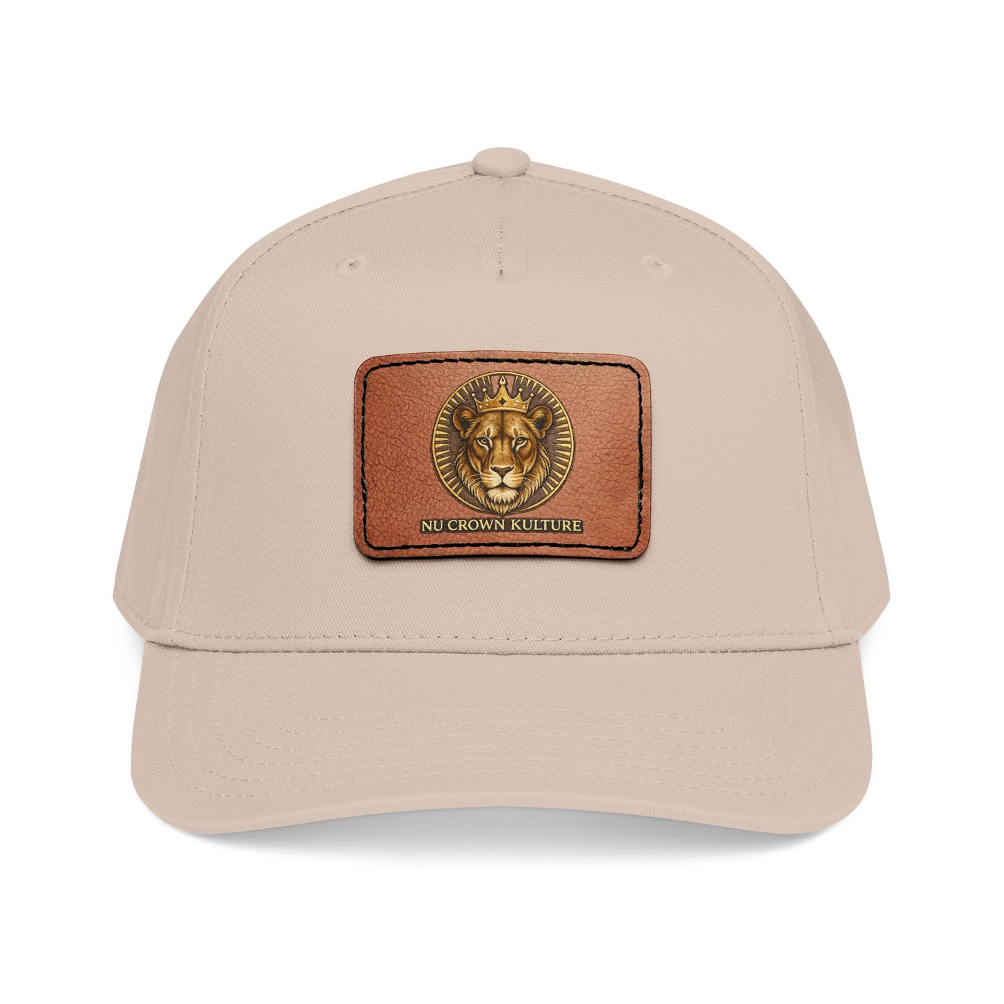 Mid Profile Baseball Cap with Leather Patch (Rectangle)