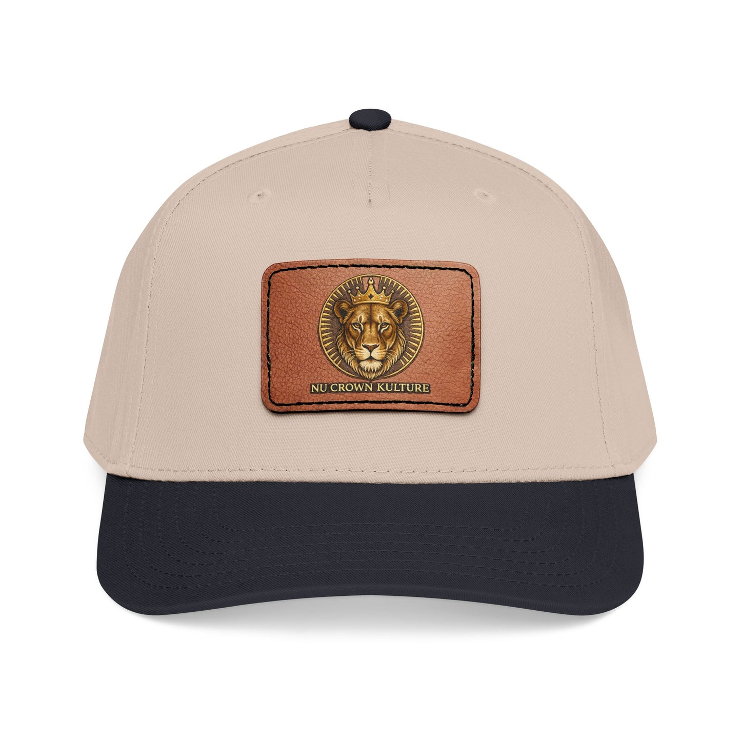 Mid Profile Baseball Cap with Leather Patch (Rectangle)