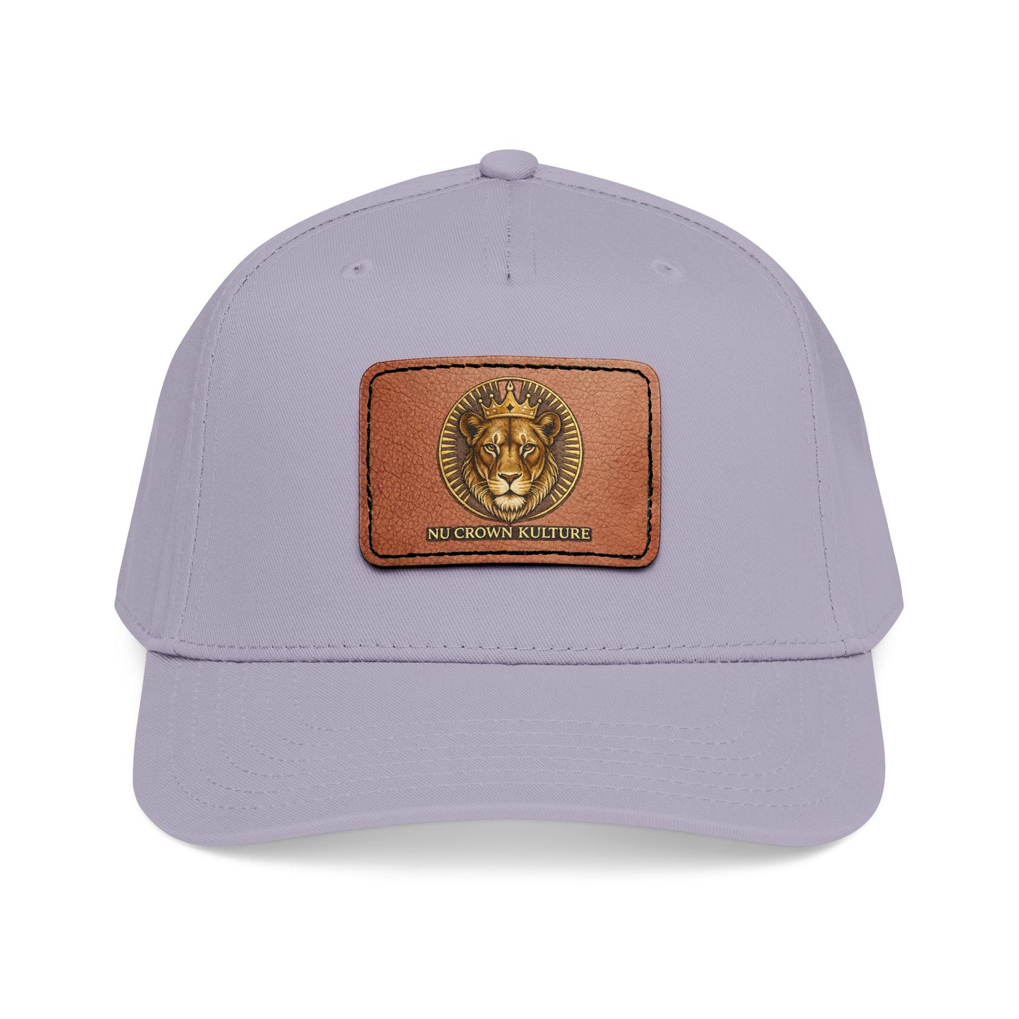 Mid Profile Baseball Cap with Leather Patch (Rectangle)