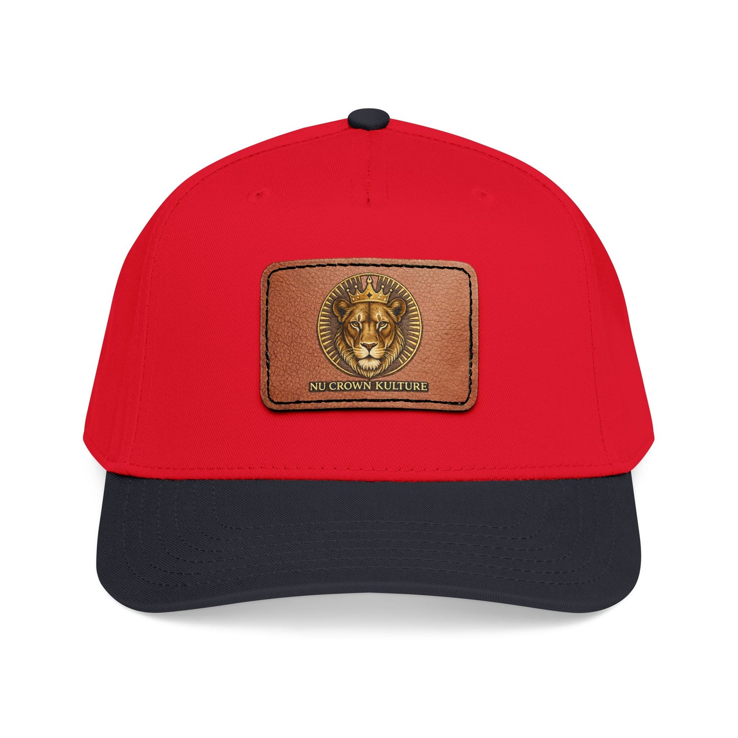 Mid Profile Baseball Cap with Leather Patch (Rectangle)