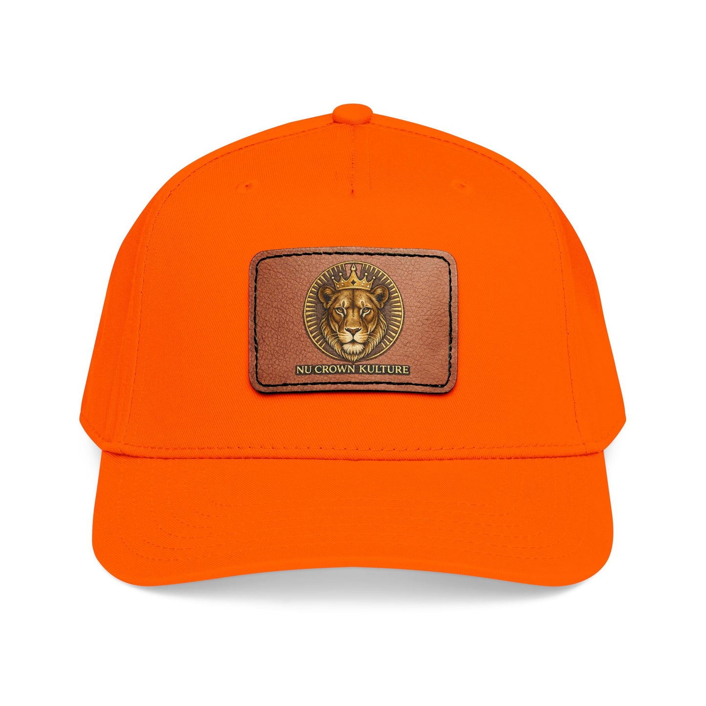 Mid Profile Baseball Cap with Leather Patch (Rectangle)