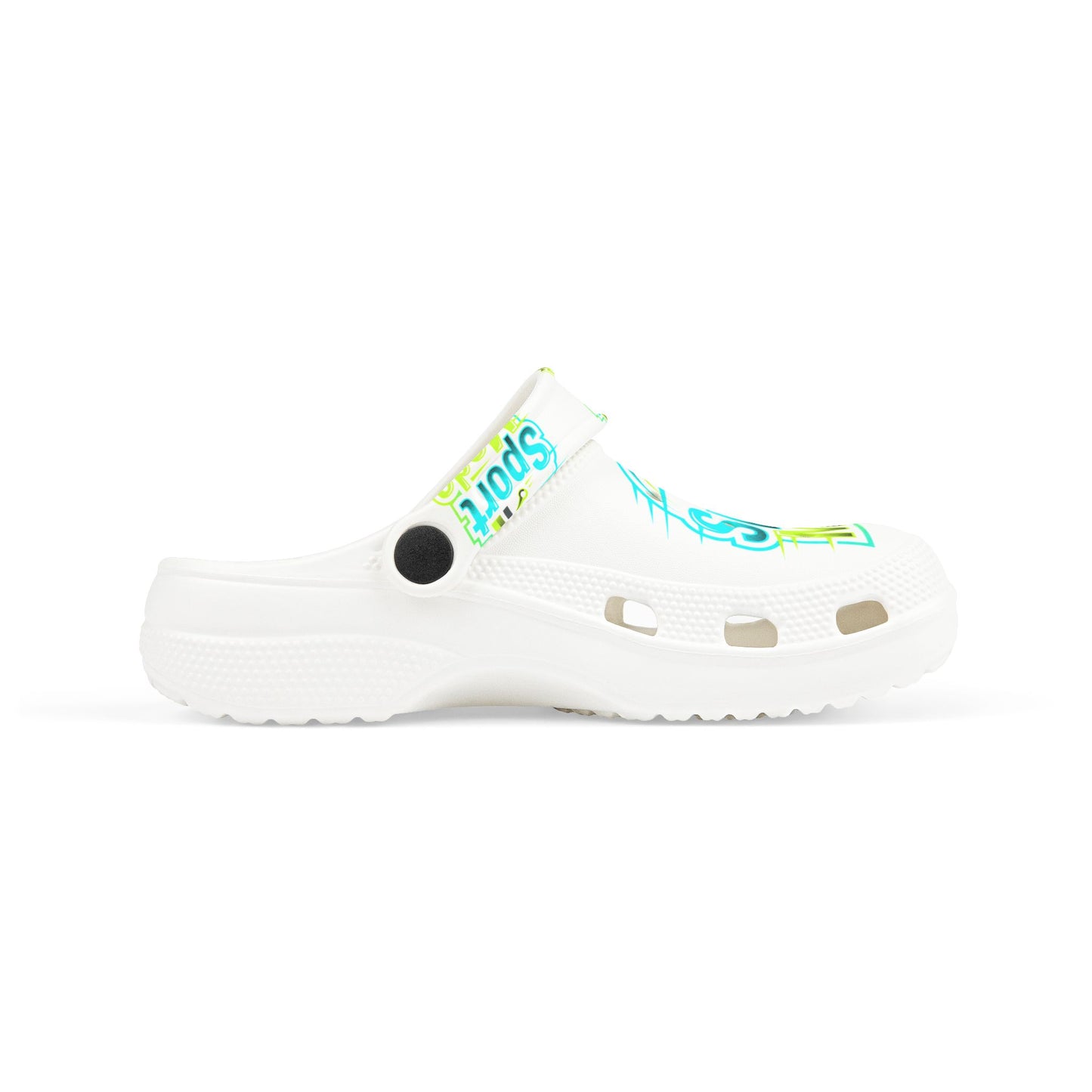 Kids Sport Mode EVA Clogs — White All-Over Print