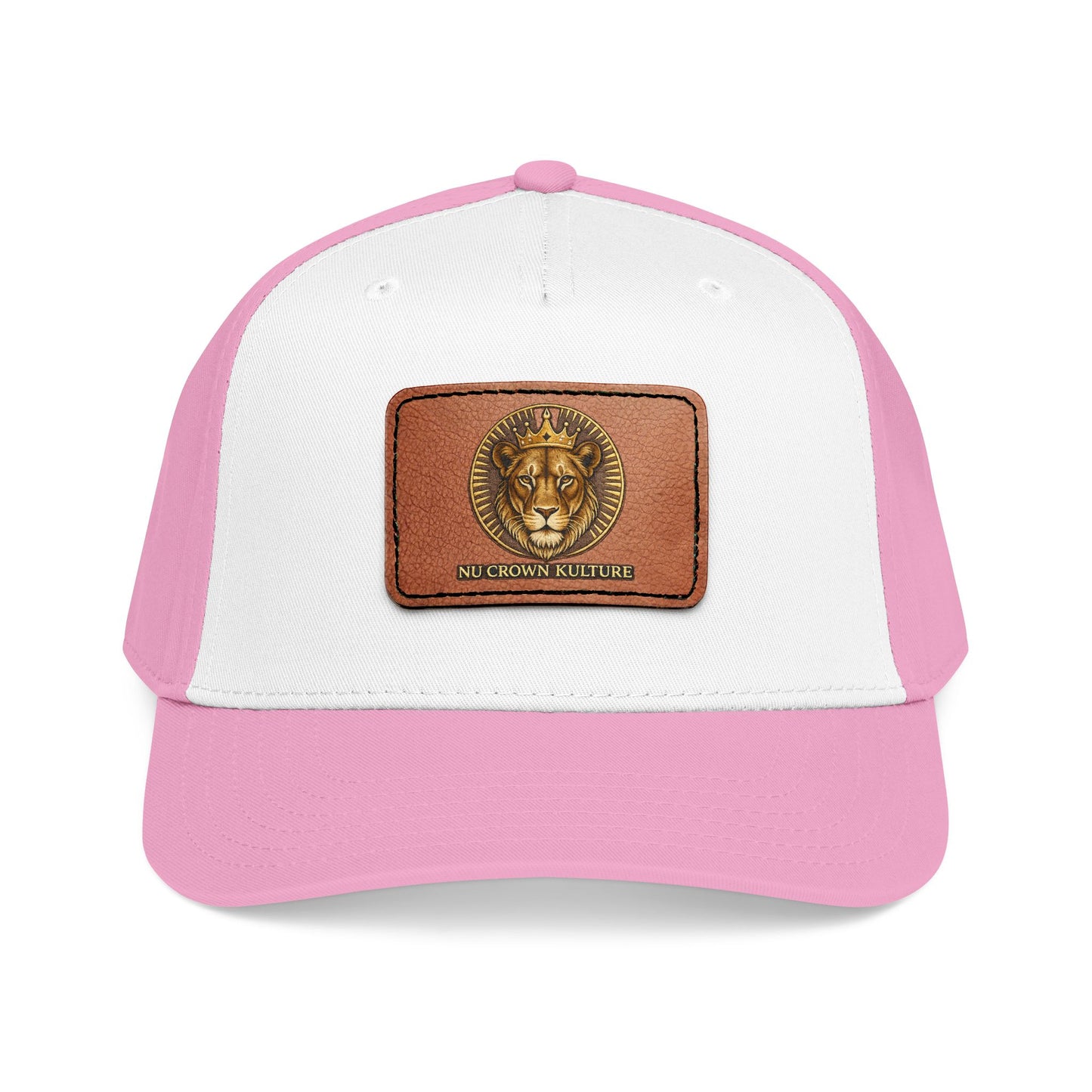 Mid Profile Baseball Cap with Leather Patch (Rectangle)