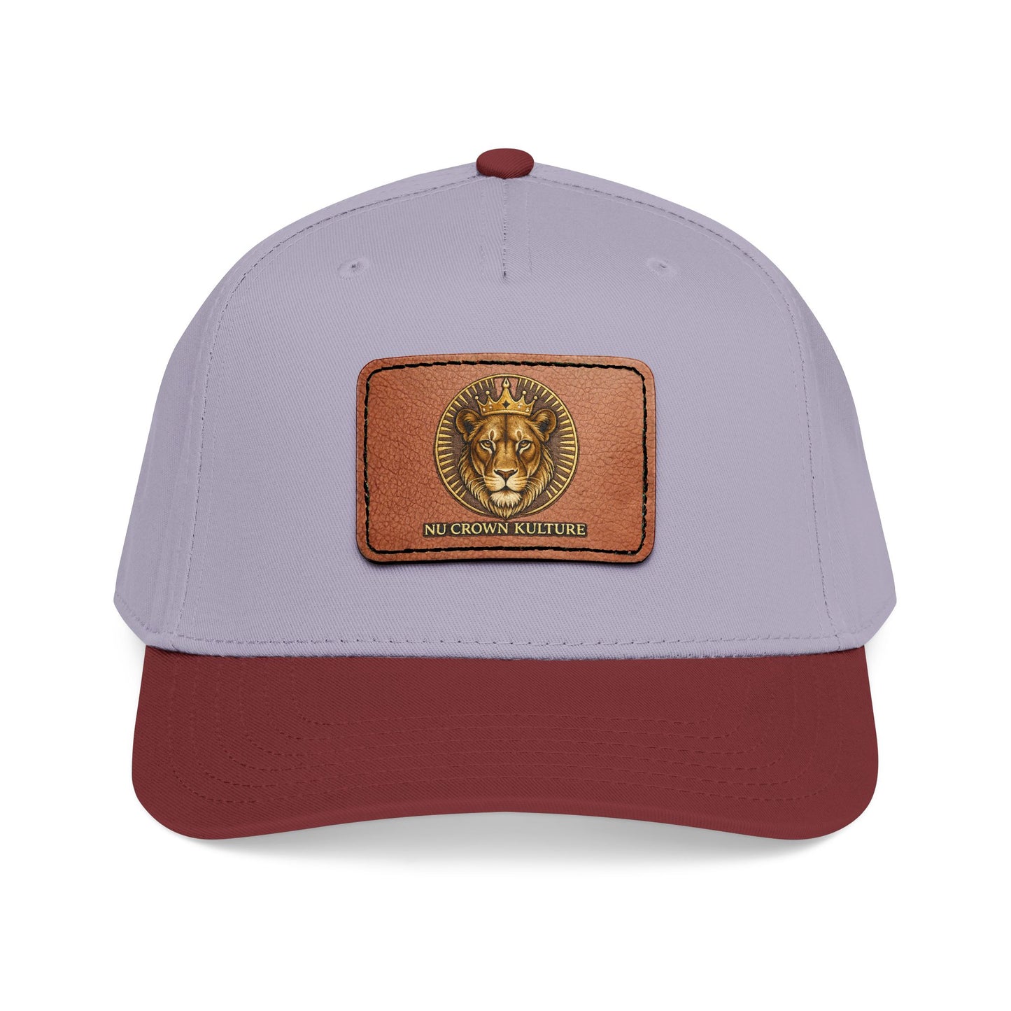 Mid Profile Baseball Cap with Leather Patch (Rectangle)