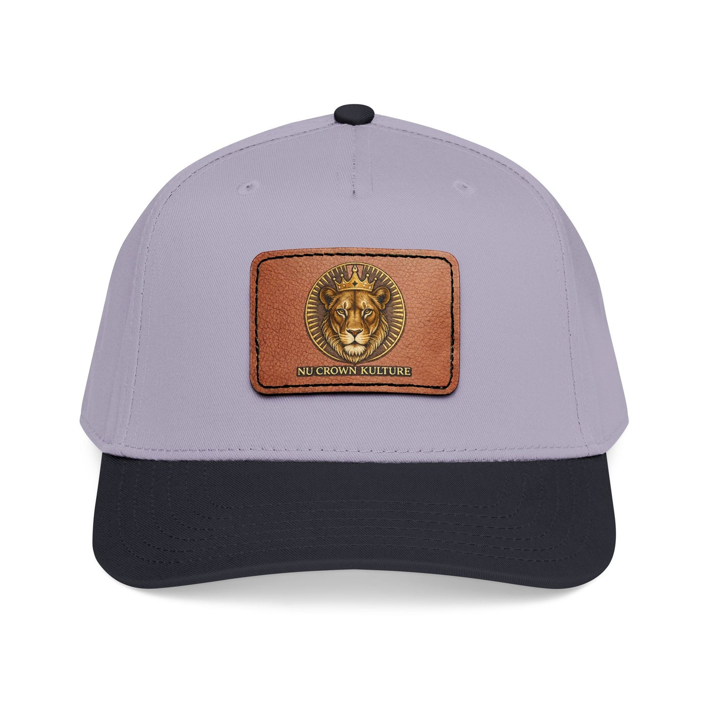 Mid Profile Baseball Cap with Leather Patch (Rectangle)