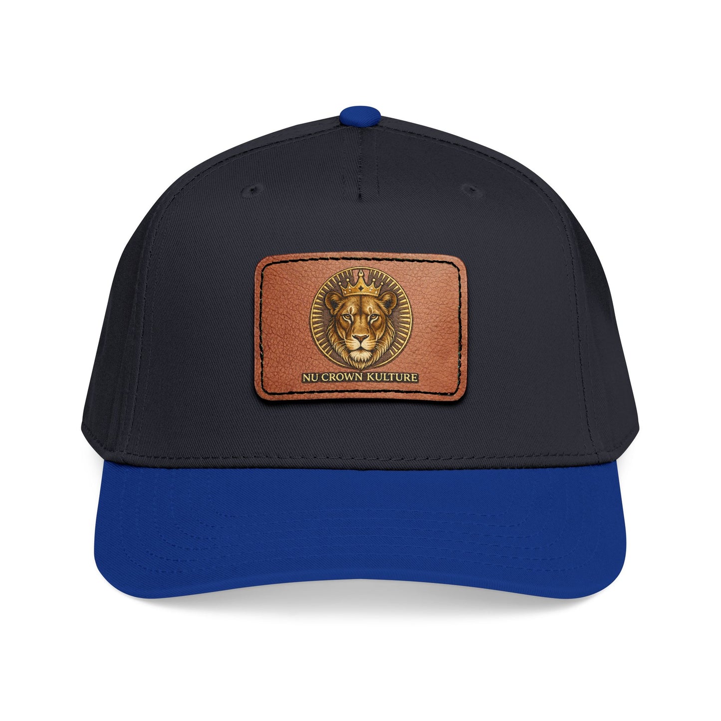 Mid Profile Baseball Cap with Leather Patch (Rectangle)