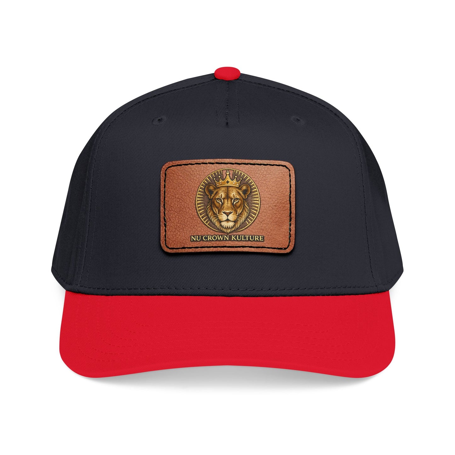 Mid Profile Baseball Cap with Leather Patch (Rectangle)