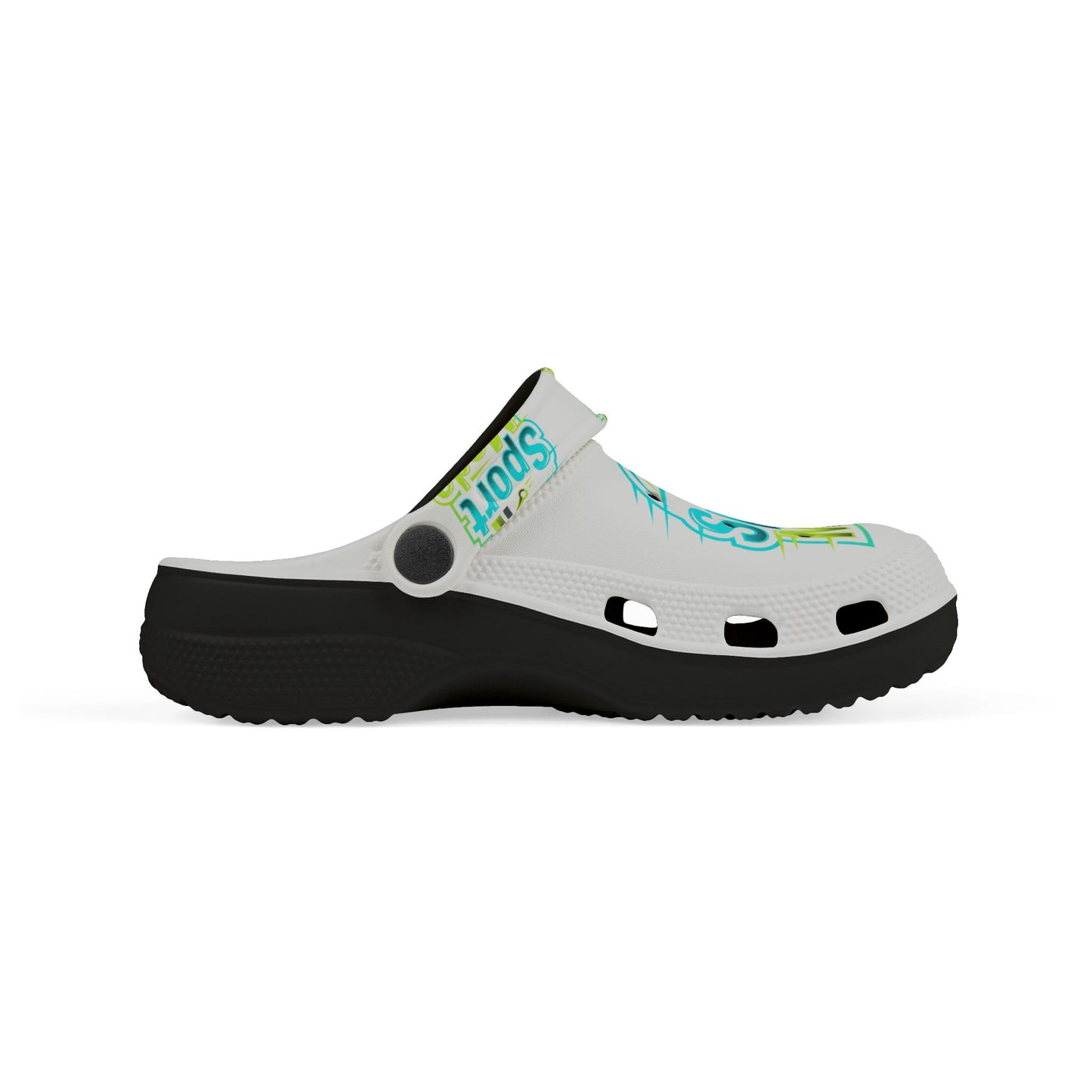 Kids Sport Mode EVA Clogs — White All-Over Print