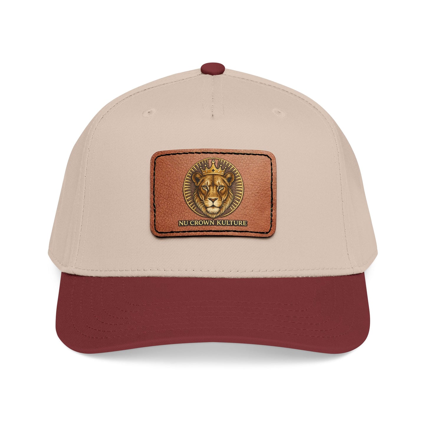 Mid Profile Baseball Cap with Leather Patch (Rectangle)