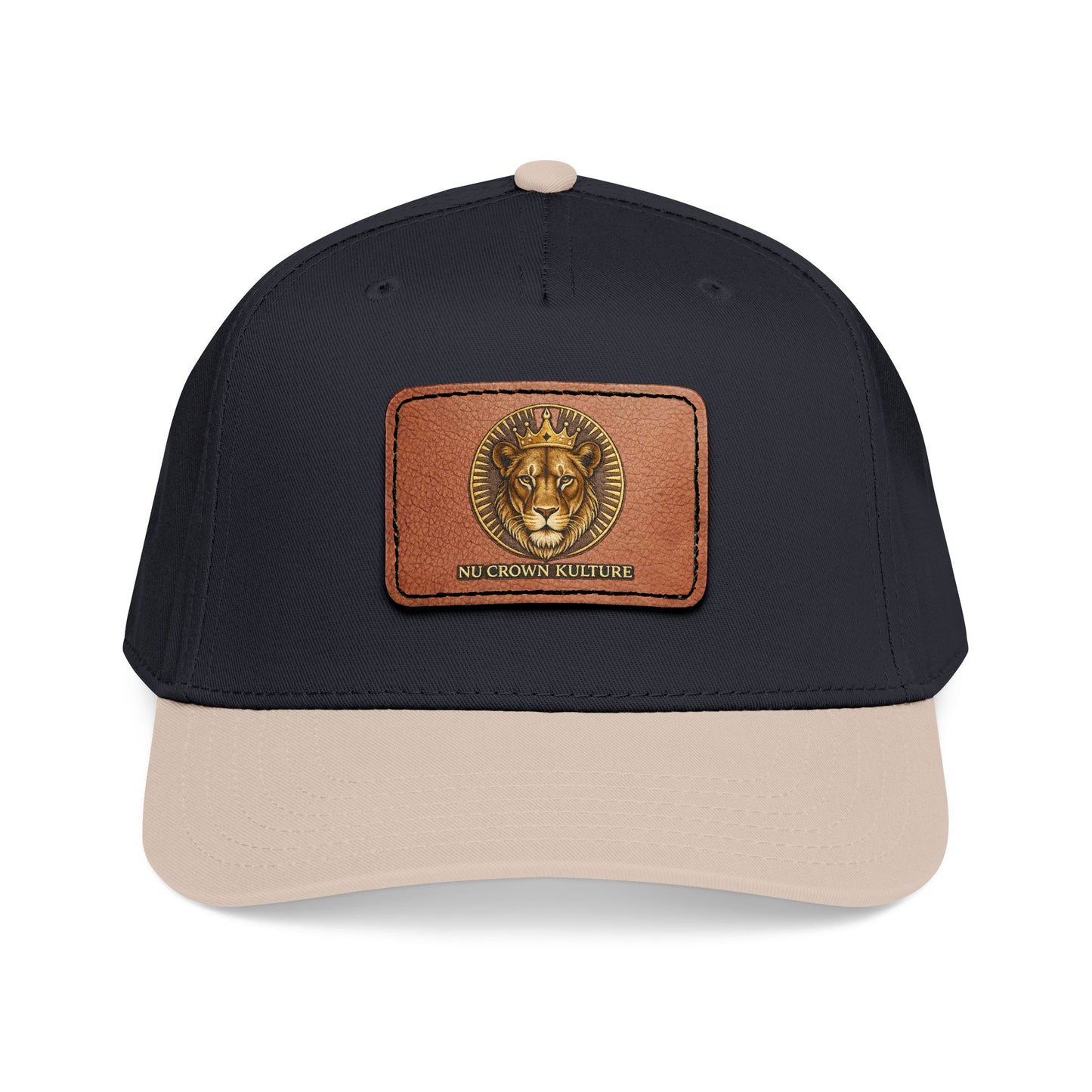 Mid Profile Baseball Cap with Leather Patch (Rectangle)