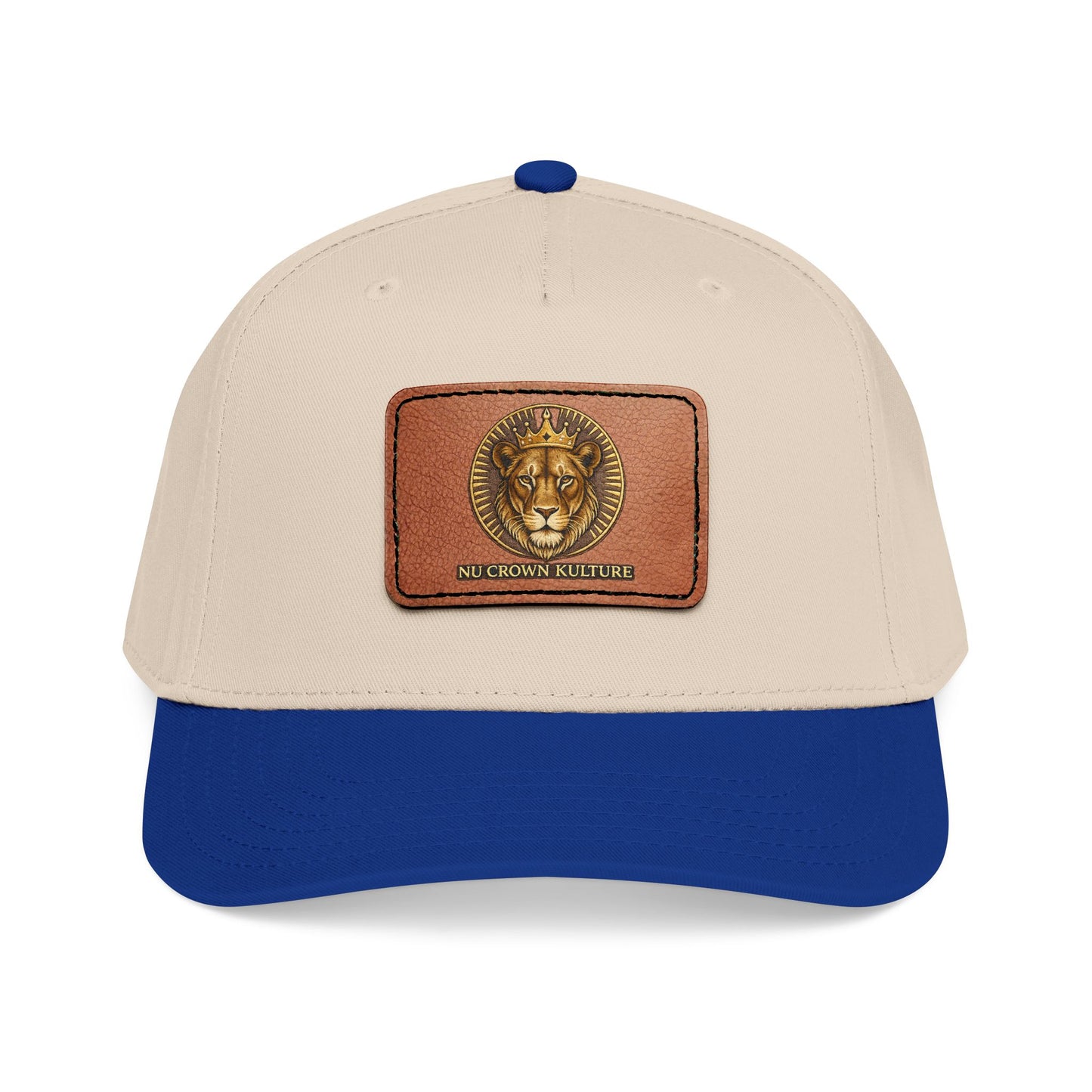 Mid Profile Baseball Cap with Leather Patch (Rectangle)