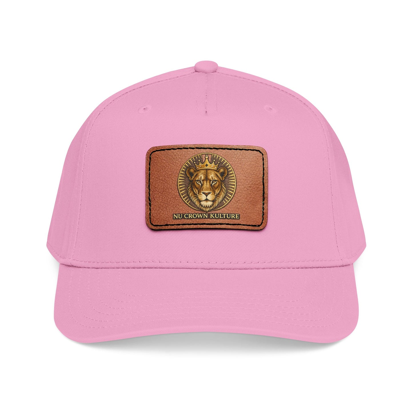 Mid Profile Baseball Cap with Leather Patch (Rectangle)