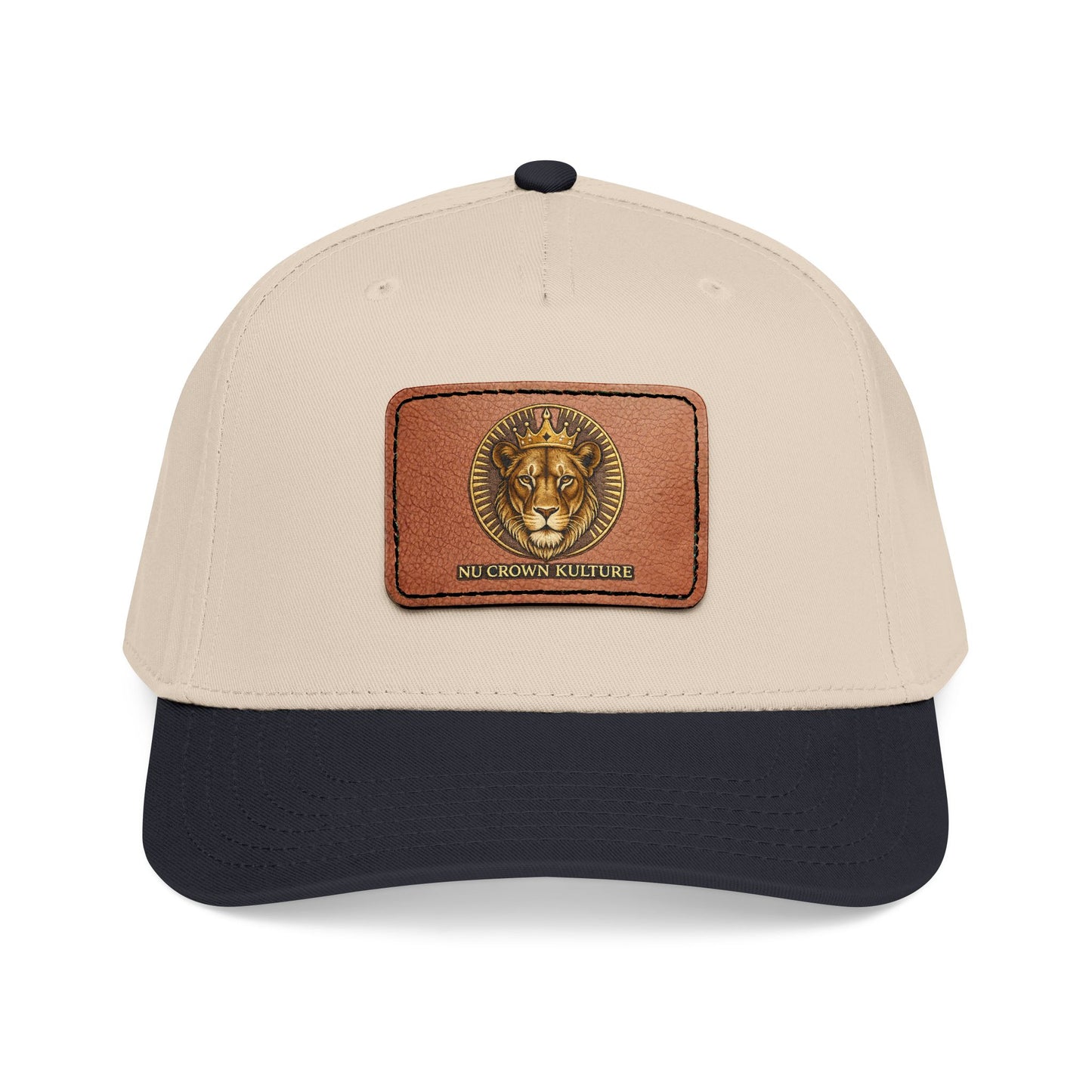 Mid Profile Baseball Cap with Leather Patch (Rectangle)