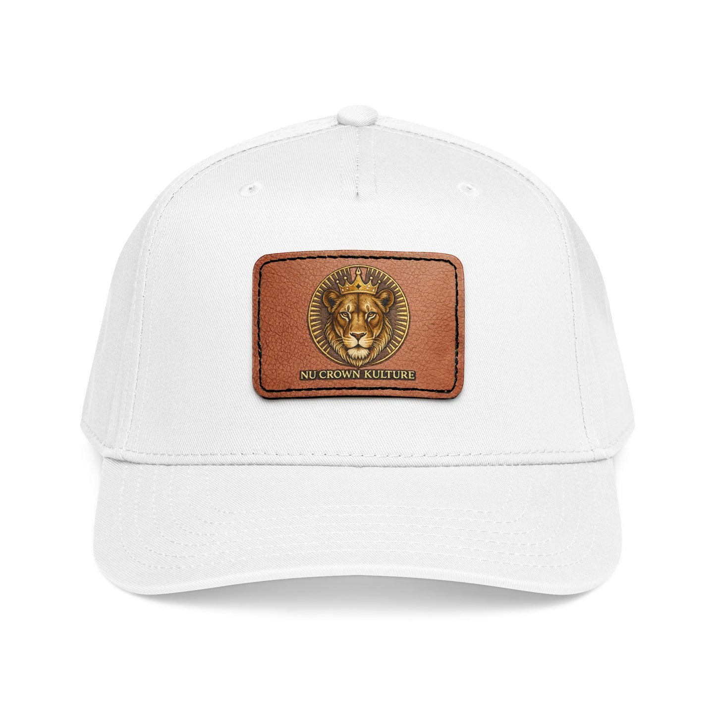 Mid Profile Baseball Cap with Leather Patch (Rectangle)